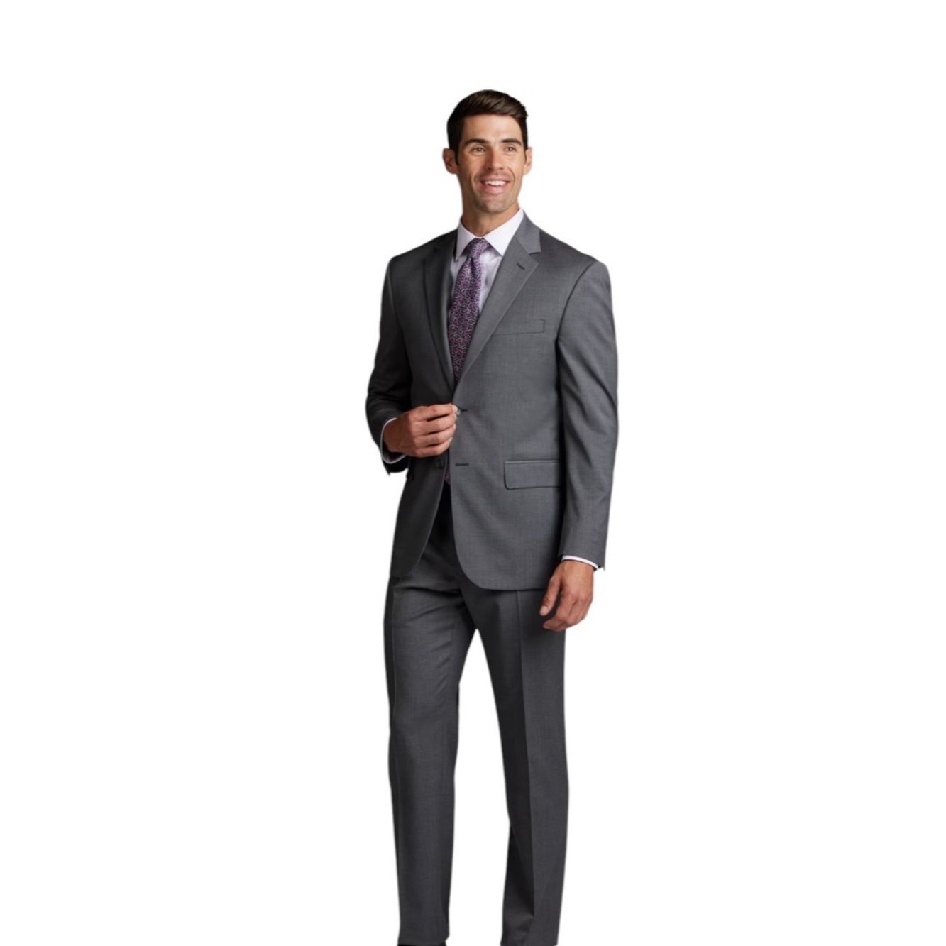 Jos. A. Bank Traveler Men's Gray Two-Piece Wool Suit 42 S